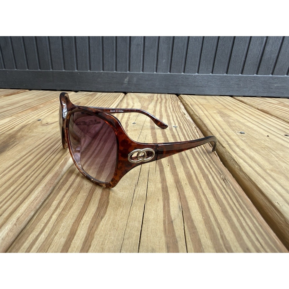 Vintage Y2K Tortoise Shell Sunglasses Oversized Square Purple Tint Lens